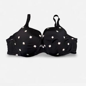 Torrid Black Bra with Cat Design